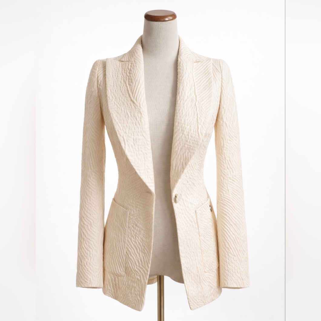 Merchant Archive Cream Textured Blazer Size 6 Or Small WhiteCream Like New